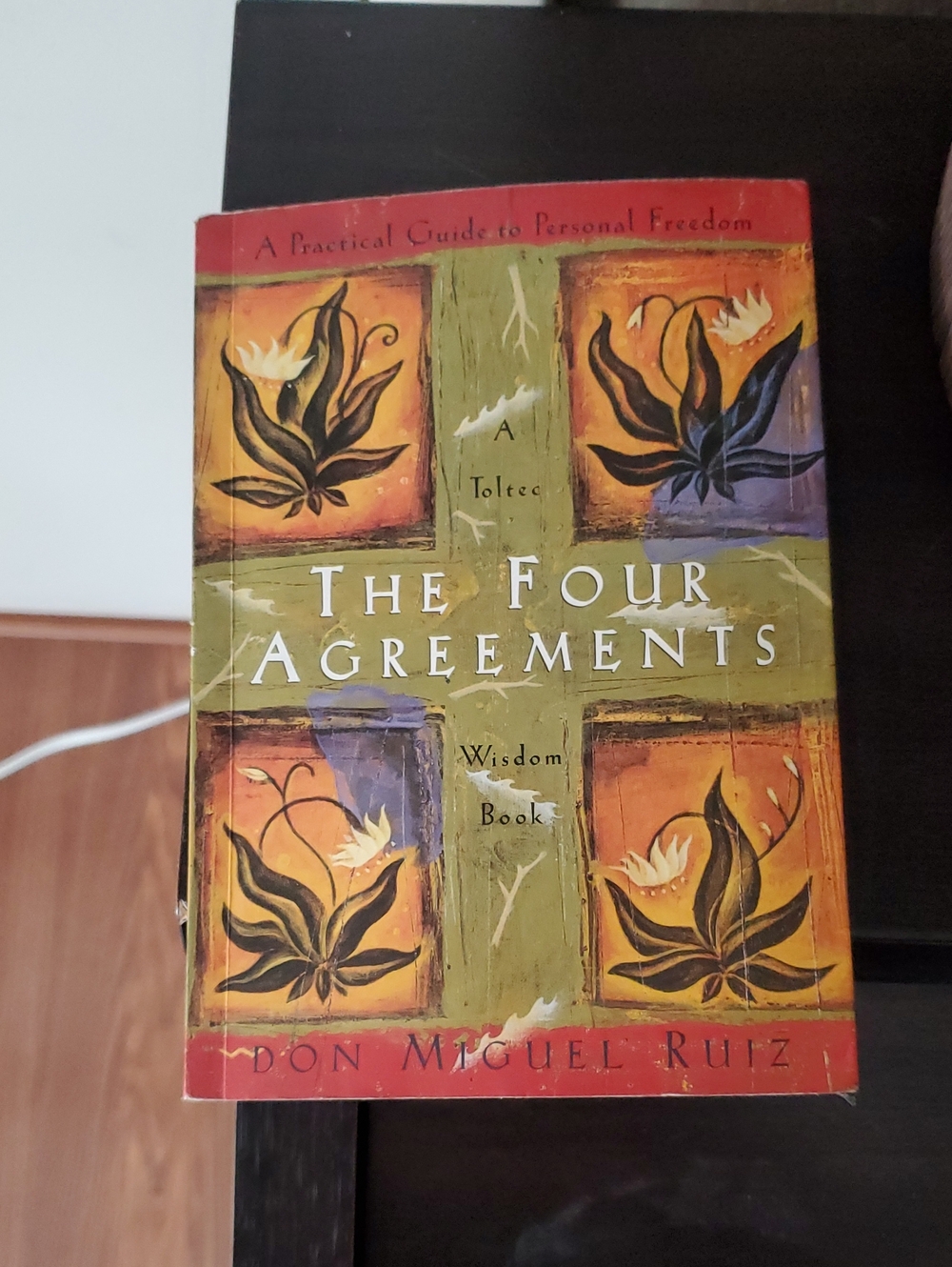 The Four Agreements — Decorative Green and Red Cover Home Accent Book